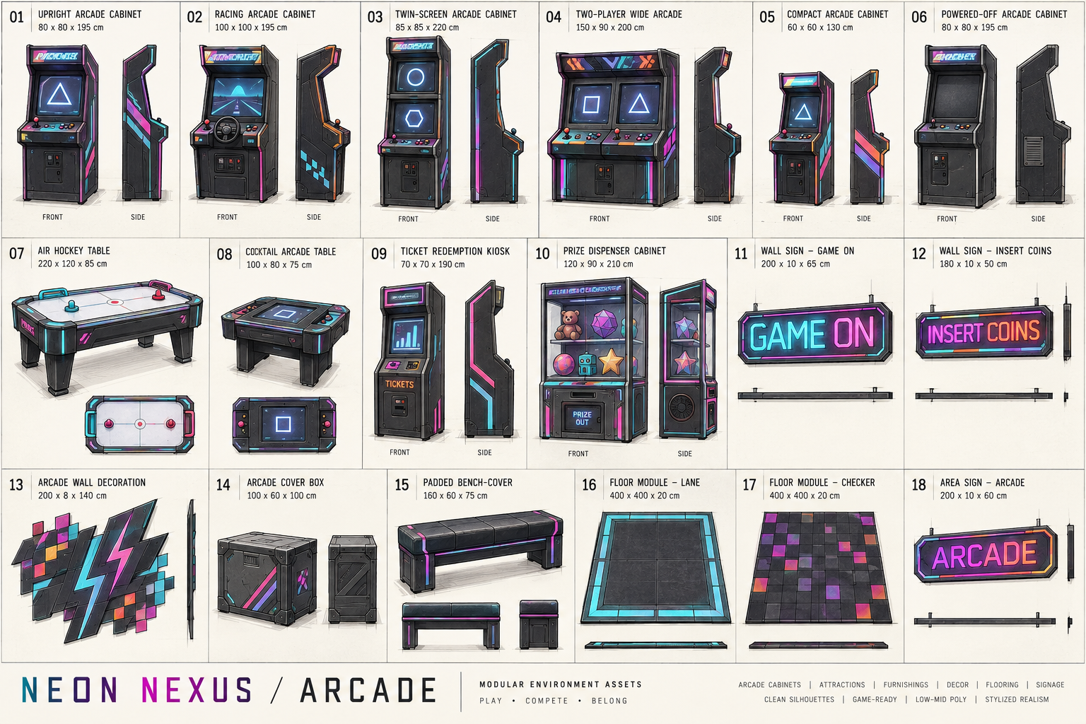 Neon Nexus · Arcade · Konzeptskizze