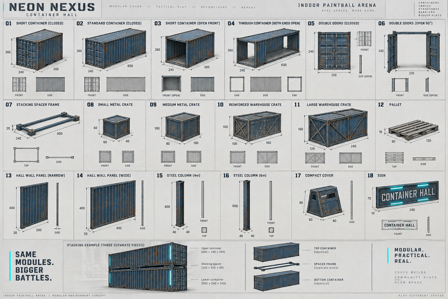 Neon Nexus · Container Hall · Konzeptskizze