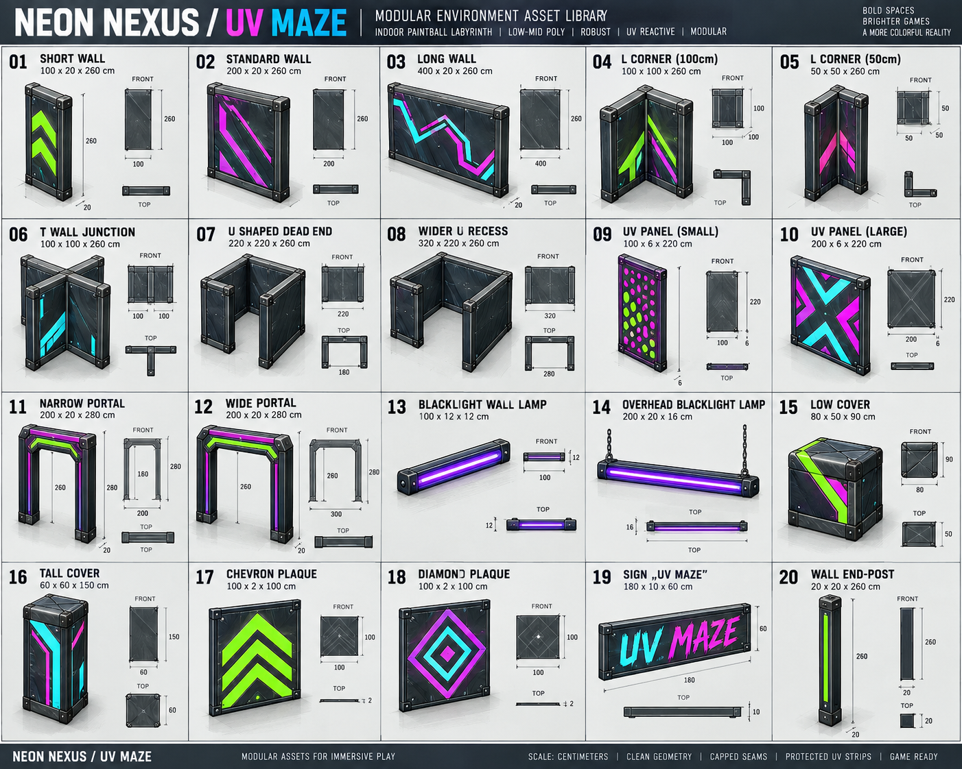Neon Nexus · UV Maze · Konzeptskizze