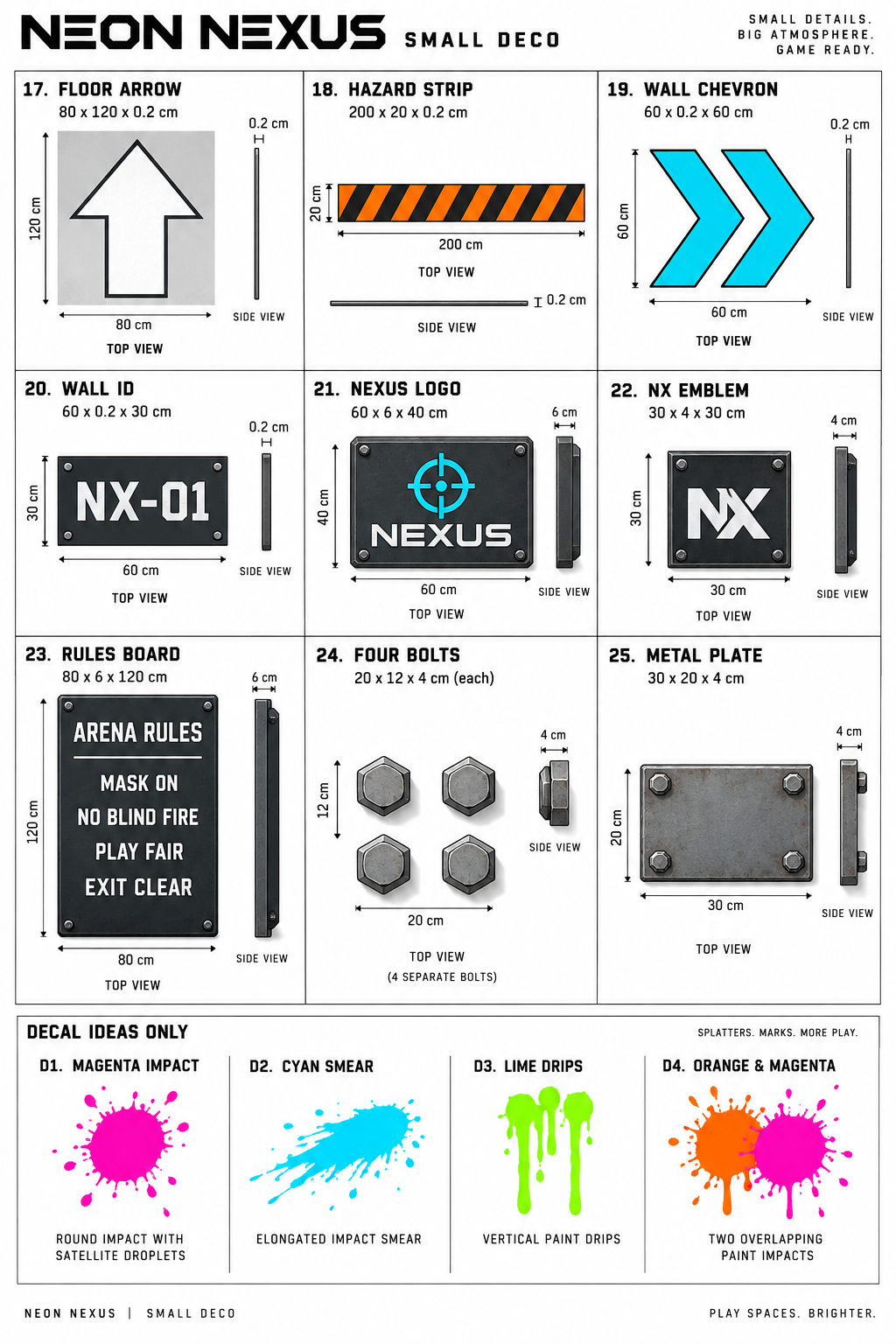 Neon Nexus · Deko & Decals · Konzeptskizze