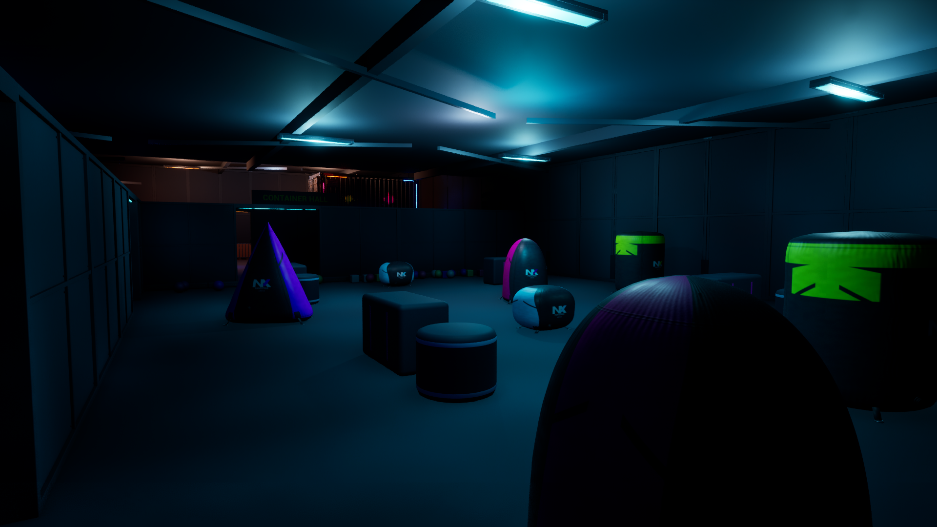 Map · Neon Nexus · Foam Pit · Entwicklungsstand